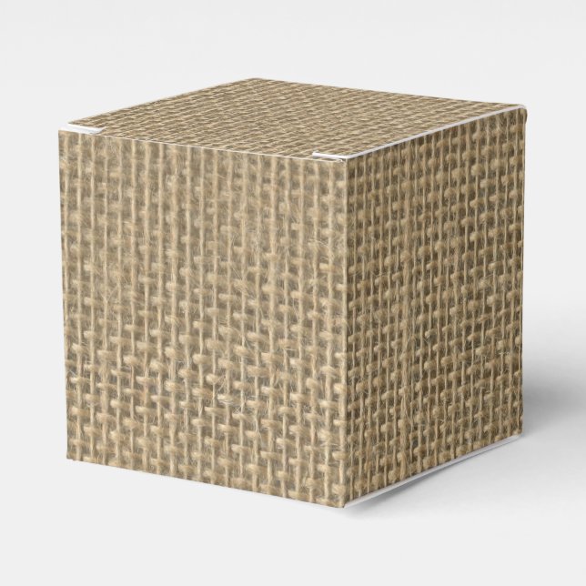 Caja Para Regalos Burlap Beige Natural (Costado Anverso)