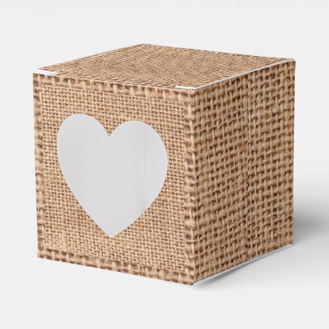 Caja Para Regalos Burlap Jute Favor (Anverso)