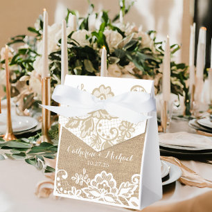 Caja Para Regalos Burlap Y Enfrentamiento Rústico De Campo