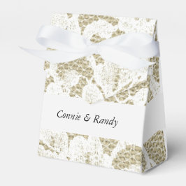 Caja Para Regalos Burlap y Lace Wedding Favor Tent Box