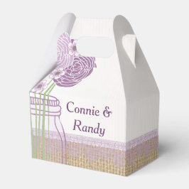 Caja Para Regalos Burlap y Purple Mason Jar Jar Favor Box