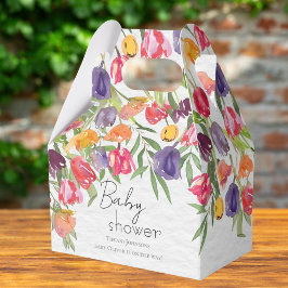 Caja Para Regalos Burst of Colors Tulips y Greenery Baby Shower