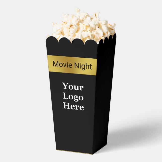 Caja Para Regalos Business Black and Gold Your Logo Here Movie Night (apareció)