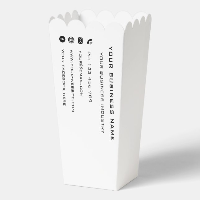 Caja Para Regalos BusinessName Info Company Promotional Popcorn Box (Anverso)