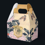 Caja Para Regalos Butterfly Peonies 90th Birthday Gracias GFB<br><div class="desc">Mariposa y Peonías de Hokusai un marco dorado (estilo escudo de armas) con grandes números negros 90 y "Celebración del Cumpleaños" (no personalizable). Diseñar en la caja de preferencia gable con nombre a personalizar. Disponible para la celebración de cumpleaños número 80 y 70. — Sólo el nombre delante es personalizable....</div>