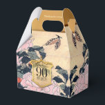 Caja Para Regalos Butterfly Peonies 90th Birthday Gracias GFB<br><div class="desc">Mariposa y Peonías de Hokusai un marco dorado (estilo escudo de armas) con grandes números negros 90 y "Celebración del Cumpleaños" (no personalizable). Diseñar en la caja de preferencia gable con nombre a personalizar. Disponible para la celebración de cumpleaños número 80 y 70. — Sólo el nombre delante es personalizable....</div>
