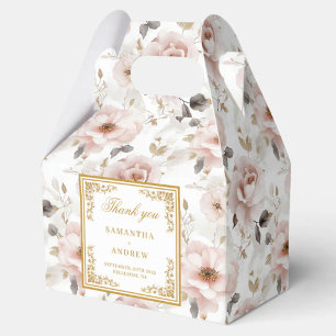 Caja Para Regalos Buzones de novillos florales de marfil rosado polv