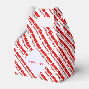 Caja Para Regalos Caballete con nombre rojo personalizado y bandera