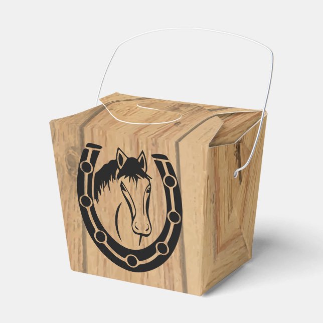 Caja Para Regalos Caballo de Boda de Campo Horseshoe Madera Occident (Front Side)