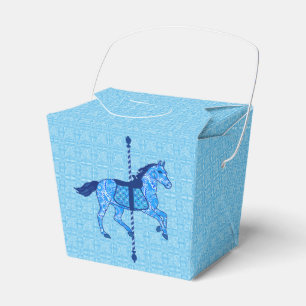 Caja Para Regalos Caballo de Carrusel - Cobalto y Azul Cielo