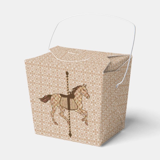 Caja Para Regalos Caballo de carrusel - Marrón chocolate y Tan (Front Side)