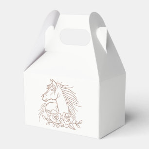 Caja Para Regalos Caballo Fiesta occidental blanco marrón ecuestre