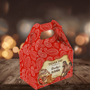 Caja Para Regalos Caballos de vaca caballos rojo paisley regalo de f