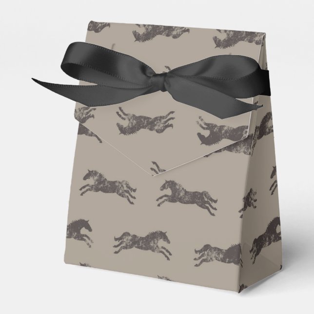 Caja Para Regalos Caballos Masculinos Negros y Tan Clásicos Ecuestre (Front Side)
