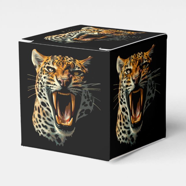 Caja Para Regalos Cabeza de ataque ruidosa de leopardo (Costado Anverso)
