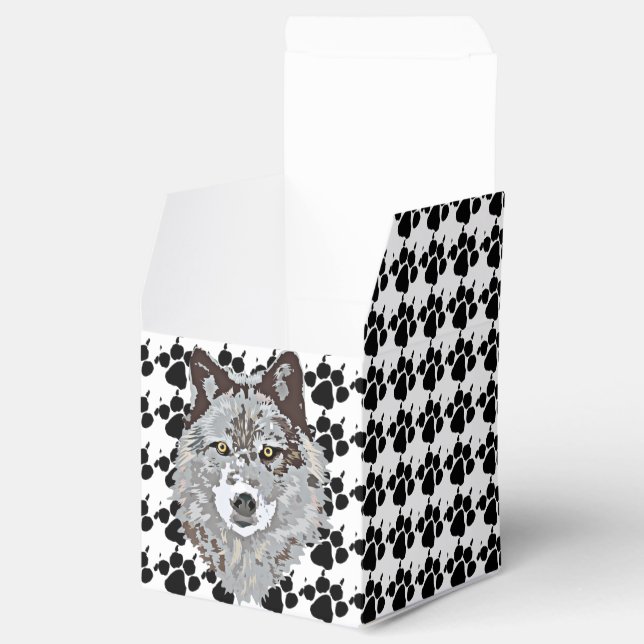 Caja Para Regalos Cabeza de lobo estilizada (Abierto)