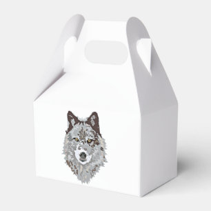 Caja Para Regalos Cabeza de lobo estilizada