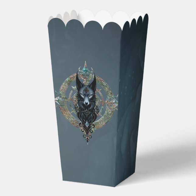 Caja Para Regalos Cabeza de lobos negros con ojos azules penetrantes (Anverso)