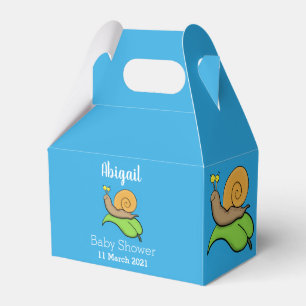Caja Para Regalos Caca, caracol feliz en un ilustracion personalizad