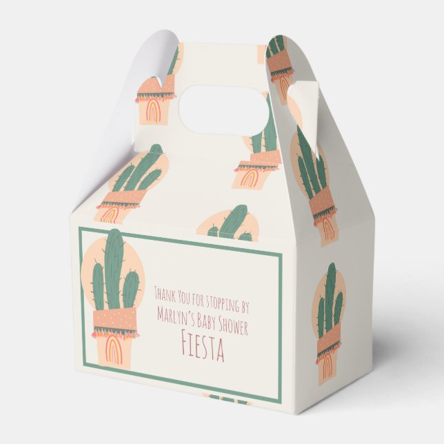 Caja Para Regalos Cactus Moderno en Maceta de Partido Arcoíris (Front Side)