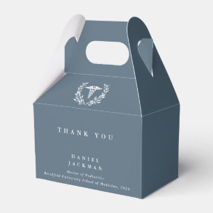 Caja Para Regalos Caducto Personalizado De Gris Azul + Leyenda Laure