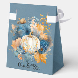 Caja Para Regalos Cae azul y Naranja Calabaza Peony Boda
