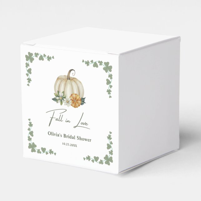 Caja Para Regalos Cae en amor Otoño Vegetación Boda Bridal Shower (Costado Anverso)