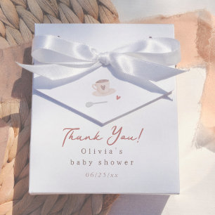 Caja Para Regalos Cafe Bebe Acuarela de Baby Shower Agradecimiento
