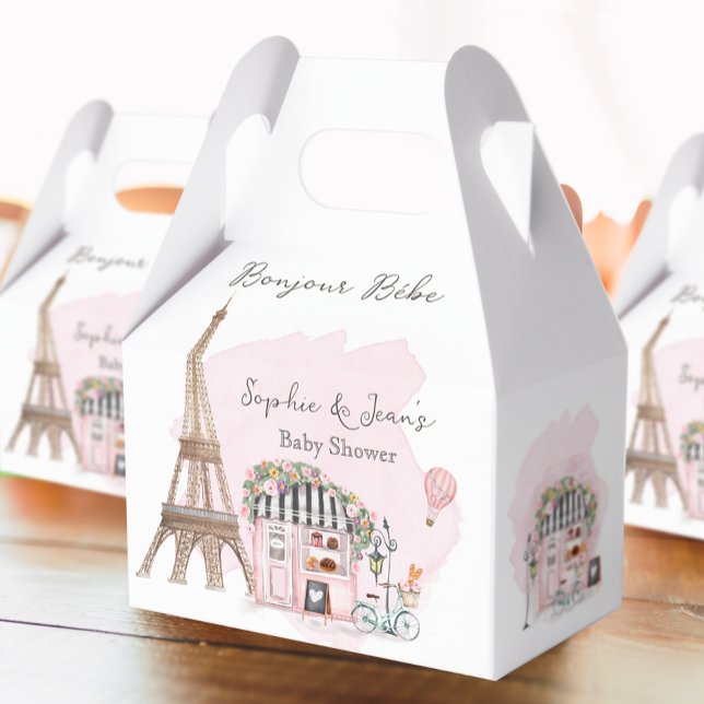 Caja Para Regalos Café francés Bonjour Bebe Paris Tea Baby Shower (Subido por el creador)