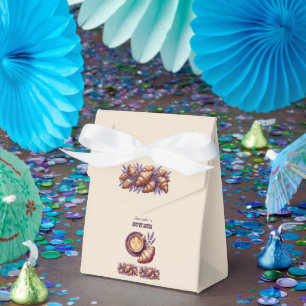 Caja Para Regalos Cafe Personalizado Merch Croissant Vintage Con Lav