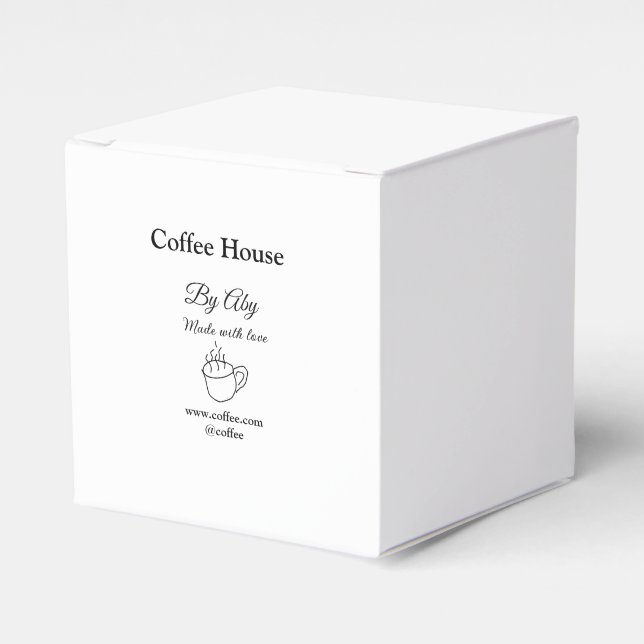 Caja Para Regalos Cafetería hecha con amor añadir texto sitio web so (Costado Anverso)