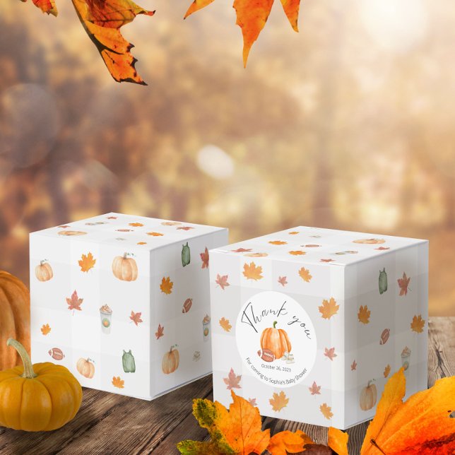 Caja Para Regalos Caída Baby Shower, Sexo Neutral, Calabaza (Subido por el creador)