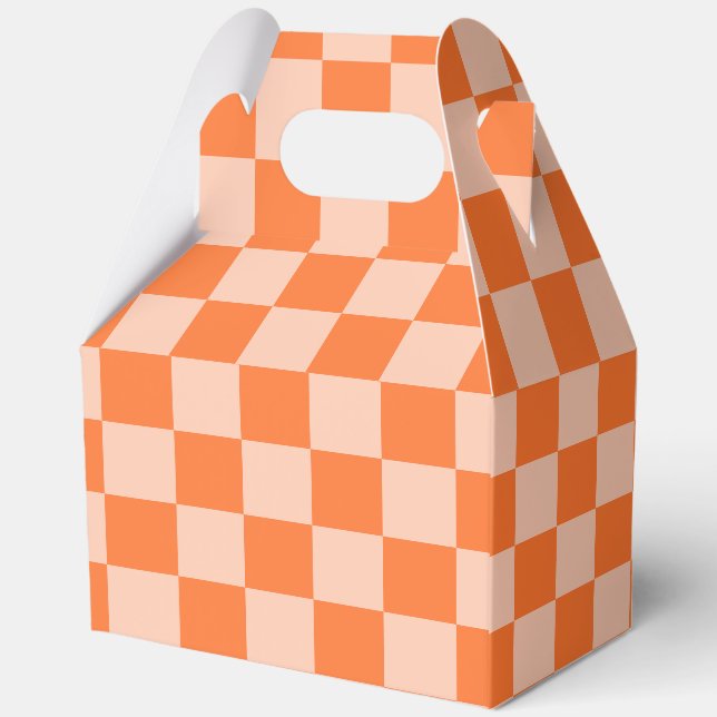 Caja Para Regalos Caída Retro Otoño Naranja Tartán Plaid (Reverso )