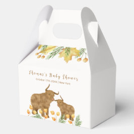 Caja Para Regalos Caída Rustic Boho Highland Cow Baby Shower
