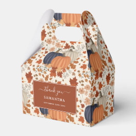 Caja Para Regalos Caída Rustica Calabazas de otoño flores silvestres