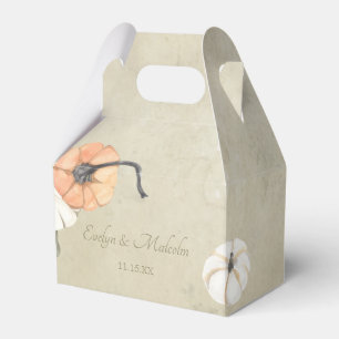 Caja Para Regalos Caída Rustica Otoño Blanco, Naranja Boda de calaba