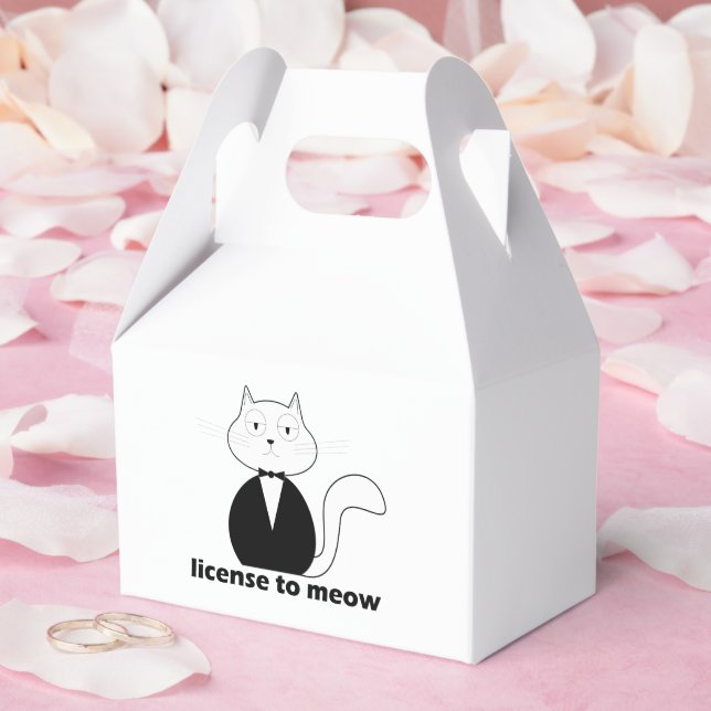Caja Para Regalos Caixa de presente - Cat, License to Meow (Boda)