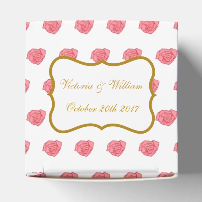 Caja Para Regalos Caja de regalos de boda de rosas (Parte superior)