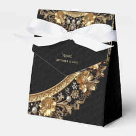 Caja Para Regalos Caja de Regalos de Flores Doradas Ornamentadas