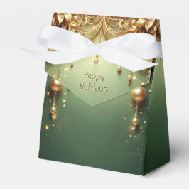 Caja Para Regalos Caja de regalos festivos verdes con adornos dorado