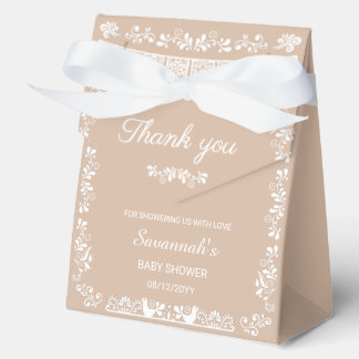Caja Para Regalos Cajita de Favor para Baby Shower Beige Cielito Lin