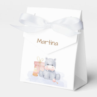 Caja Para Regalos Cajita personalizada Hipopótamo Gris