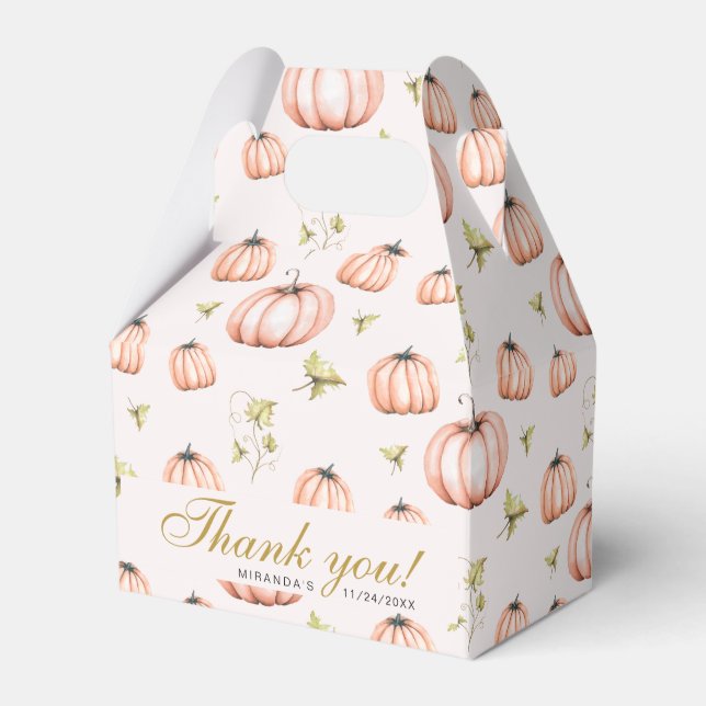 Caja Para Regalos Calabaza Autumn baby ducha Favor Box (Front Side)