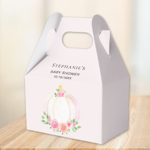 Caja Para Regalos Calabaza Bebés Flores Rosa Chicas Caer Ducha