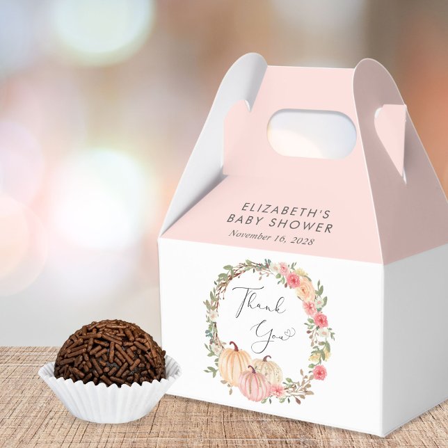 Caja Para Regalos Calabaza Cuidada Acuarela Niña Ducha Gracias (Subido por el creador)