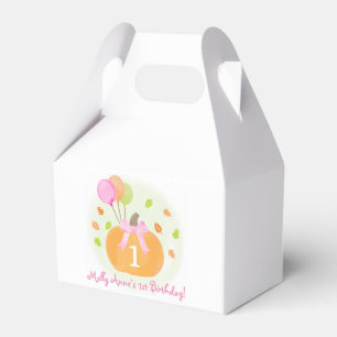 Caja Para Regalos Calabaza Cuta y Globos Caen Primer Chica de Cumple