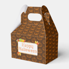 Caja Para Regalos Calabaza de Halloween esbozada