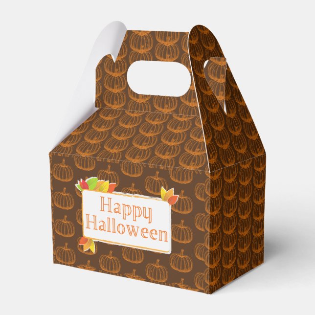 Caja Para Regalos Calabaza de Halloween esbozada (Front Side)