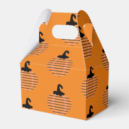 Caja Para Regalos Calabaza de rayas geométricas de Halloween linda