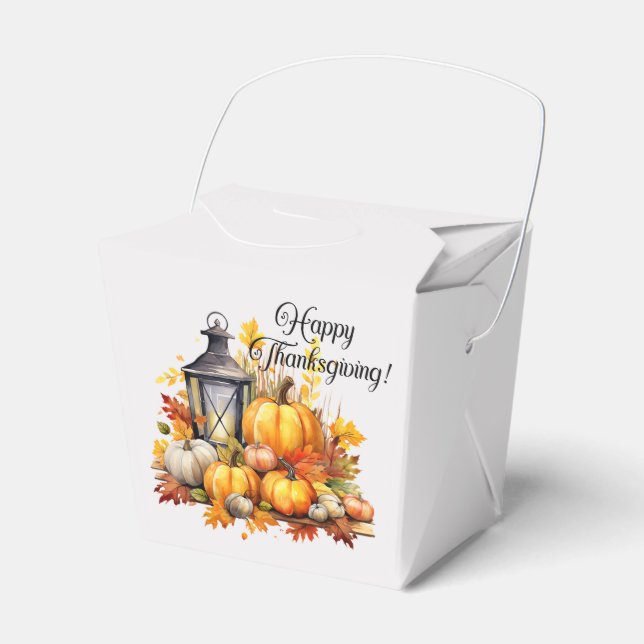 Caja Para Regalos Calabazas Arbol de arce Sale Lámpara Acción de Gra (Front Side)